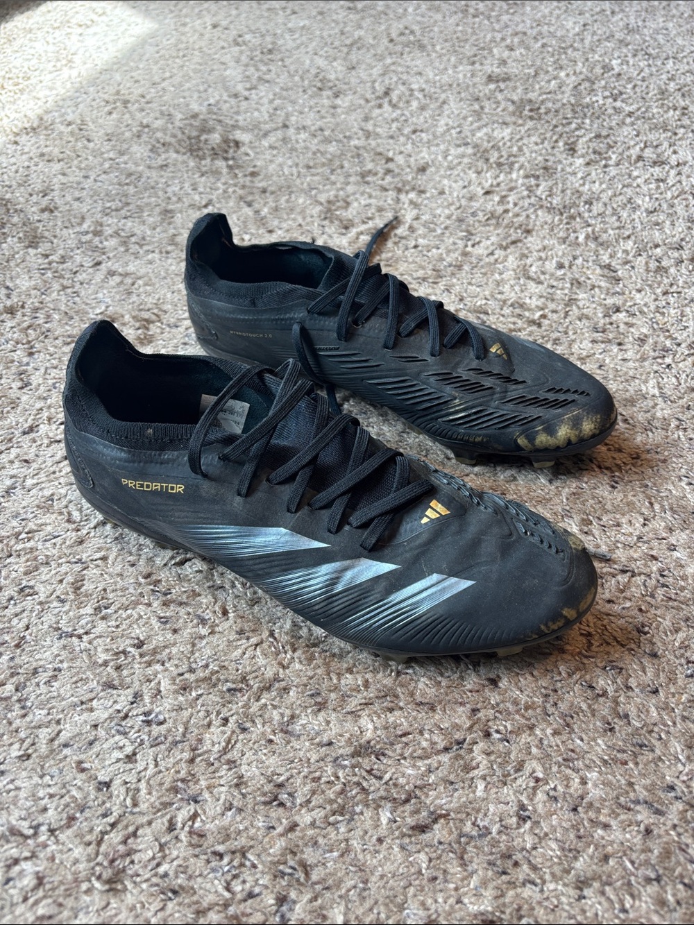 adidas Predator Men's Soccer Cleats - Black with Gold Accents